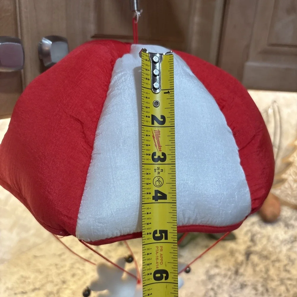 Vtg Applause Christmas Reindeer Santa bell Plush Parachute‎ Stuffed Animal Toys